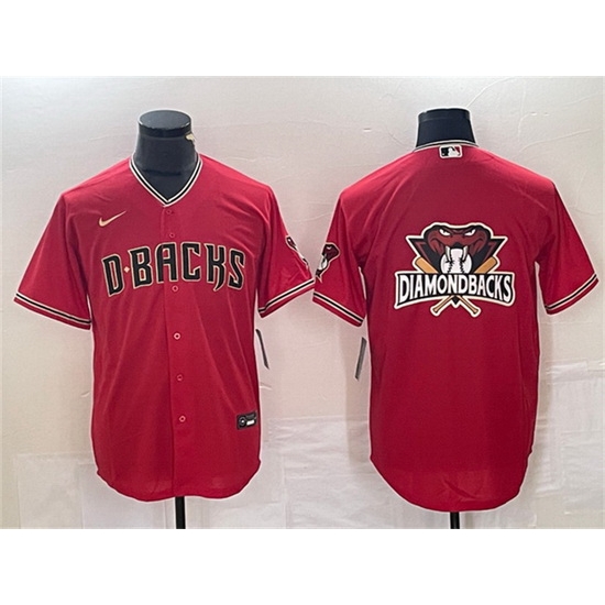 Men Arizona Diamondbacks Red Team Big Logo Cool Base Stitched Baseball Jersey Men Arizona Diamondbacks Red Team Big Logo Cool Base Stitched Baseball Jersey