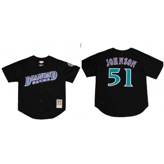 Men Diamond Backs 51 Johnson Black Jersey Men Diamond Backs 51 Johnson Black Jersey
