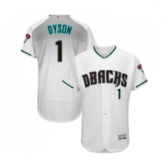 Mens Arizona Diamondbacks 1 Jarrod Dyson White Teal Alternate Authentic Collection Flex Base Baseball Jersey Mens Arizona Diamondbacks 1 Jarrod Dyson White Teal Alternate Authentic Collection Flex Base Baseball Jersey
