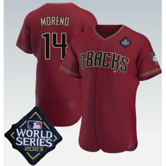Men's Arizona Diamondbacks #14 Gabriel Moreno Jersey 2023 World Series Flex Base Men's Arizona Diamondbacks #14 Gabriel Moreno Jersey 2023 World Series Flex Base