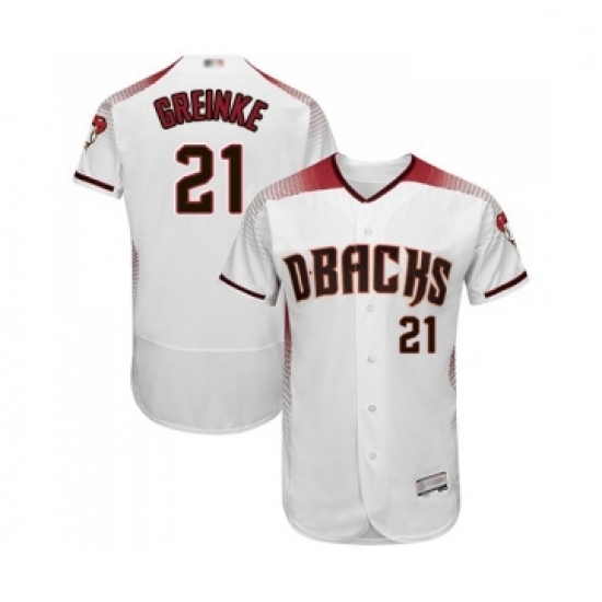 Mens Arizona Diamondbacks 21 Zack Greinke White Home Authentic Collection Flex Base Baseball Jersey Mens Arizona Diamondbacks 21 Zack Greinke White Home Authentic Collection Flex Base Baseball Jersey