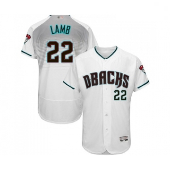 Mens Arizona Diamondbacks 22 Jake Lamb White Teal Alternate Authentic Collection Flex Base Baseball Jersey Mens Arizona Diamondbacks 22 Jake Lamb White Teal Alternate Authentic Collection Flex Base Baseball Jersey