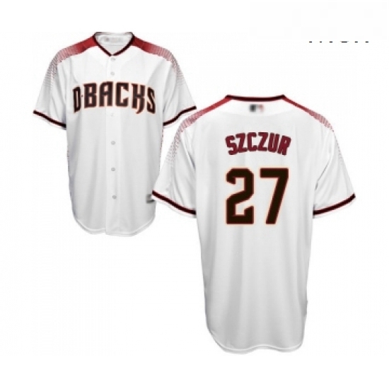 Mens Arizona Diamondbacks 27 Matt Szczur Replica White Home Cool Base Baseball Jersey Mens Arizona Diamondbacks 27 Matt Szczur Replica White Home Cool Base Baseball Jersey