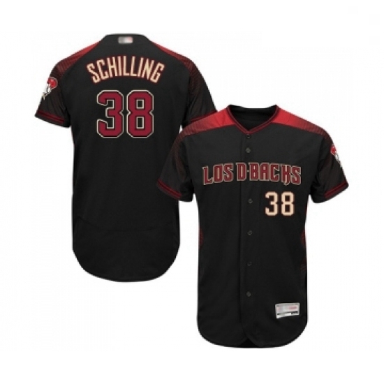 Mens Arizona Diamondbacks 38 Curt Schilling Black Alternate Authentic Collection Flex Base Baseball Jersey Mens Arizona Diamondbacks 38 Curt Schilling Black Alternate Authentic Collection Flex Base Baseball Jersey