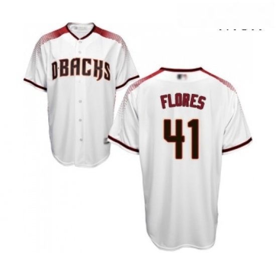Mens Arizona Diamondbacks 41 Wilmer Flores Replica White Home Cool Base Baseball Jersey Mens Arizona Diamondbacks 41 Wilmer Flores Replica White Home Cool Base Baseball Jersey