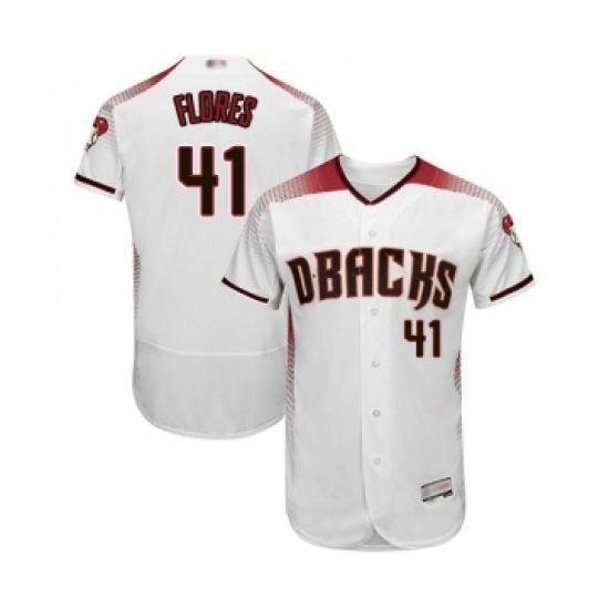 Mens Arizona Diamondbacks 41 Wilmer Flores White Home Authentic Collection Flex Base Baseball Jersey Mens Arizona Diamondbacks 41 Wilmer Flores White Home Authentic Collection Flex Base Baseball Jersey