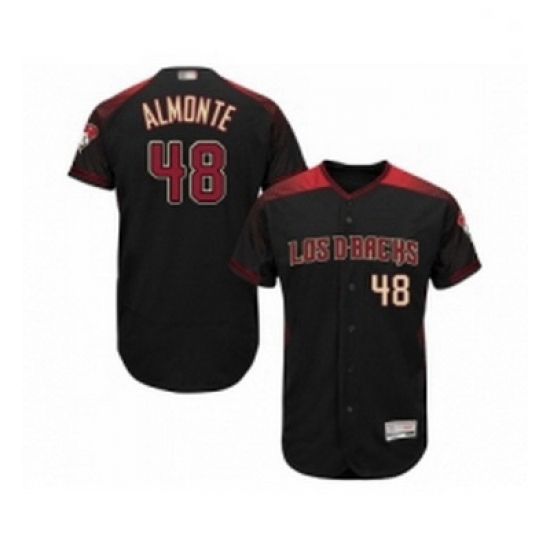 Mens Arizona Diamondbacks 48 Abraham Almonte Black Alternate Authentic Collection Flex Base Baseball Jersey Mens Arizona Diamondbacks 48 Abraham Almonte Black Alternate Authentic Collection Flex Base Baseball Jersey