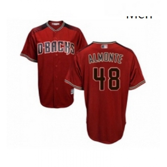 Mens Arizona Diamondbacks 48 Abraham Almonte Replica Red Brick Alternate Cool Base Baseball Jersey Mens Arizona Diamondbacks 48 Abraham Almonte Replica Red Brick Alternate Cool Base Baseball Jersey