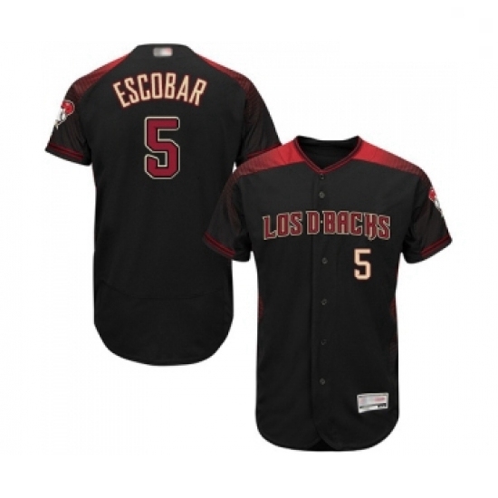 Mens Arizona Diamondbacks 5 Eduardo Escobar Black Alternate Authentic Collection Flex Base Baseball Jersey Mens Arizona Diamondbacks 5 Eduardo Escobar Black Alternate Authentic Collection Flex Base Baseball Jersey