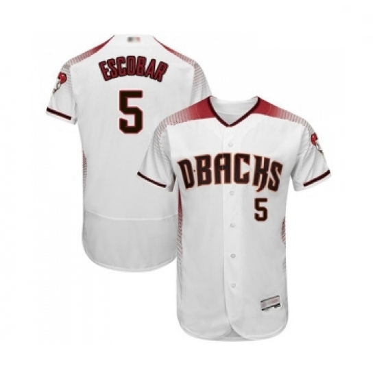 Mens Arizona Diamondbacks 5 Eduardo Escobar White Home Authentic Collection Flex Base Baseball Jersey Mens Arizona Diamondbacks 5 Eduardo Escobar White Home Authentic Collection Flex Base Baseball Jersey