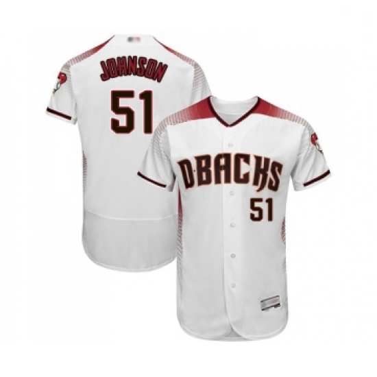 Mens Arizona Diamondbacks 51 Randy Johnson White Home Authentic Collection Flex Base Baseball Jersey Mens Arizona Diamondbacks 51 Randy Johnson White Home Authentic Collection Flex Base Baseball Jersey