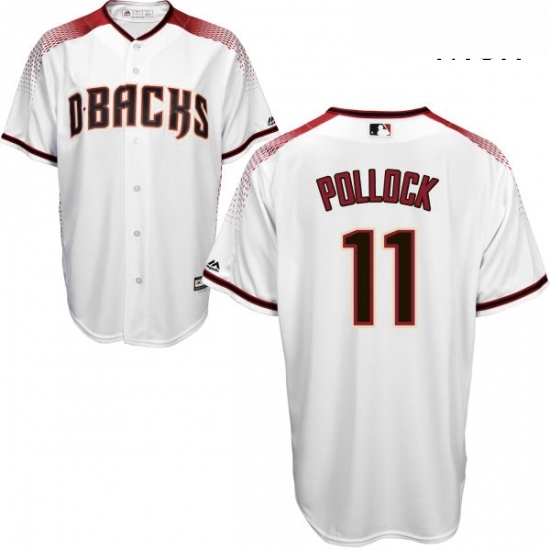 Mens Majestic Arizona Diamondbacks 11 A J Pollock Replica White Home Cool Base MLB Jersey Mens Majestic Arizona Diamondbacks 11 A J Pollock Replica White Home Cool Base MLB Jersey
