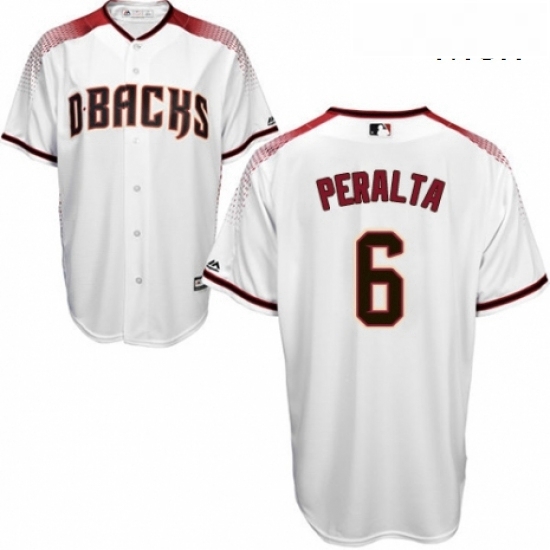 Mens Majestic Arizona Diamondbacks 6 David Peralta Replica White Home Cool Base MLB Jersey Mens Majestic Arizona Diamondbacks 6 David Peralta Replica White Home Cool Base MLB Jersey