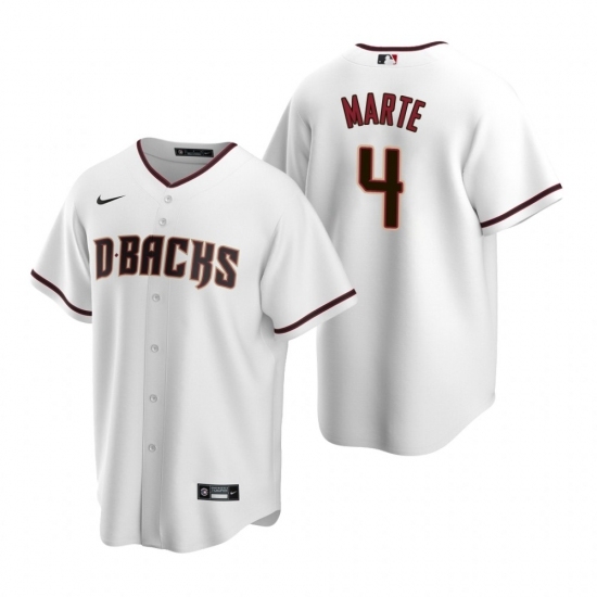 Mens Nike Arizona Diamondbacks 4 Ketel Marte White Home Stitched Baseball Jersey Mens Nike Arizona Diamondbacks 4 Ketel Marte White Home Stitched Baseball Jersey