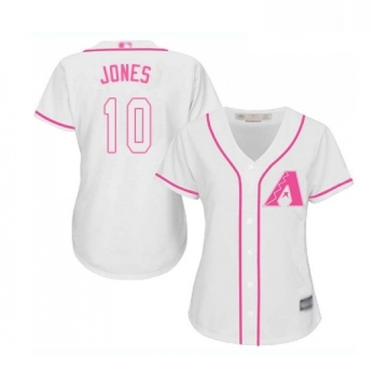 Womens Arizona Diamondbacks 10 Adam Jones Replica White Fashion Baseball Jersey Womens Arizona Diamondbacks 10 Adam Jones Replica White Fashion Baseball Jersey