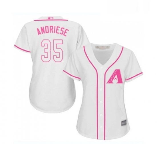 Womens Arizona Diamondbacks 35 Matt Andriese Replica White Fashion Baseball Jersey Womens Arizona Diamondbacks 35 Matt Andriese Replica White Fashion Baseball Jersey
