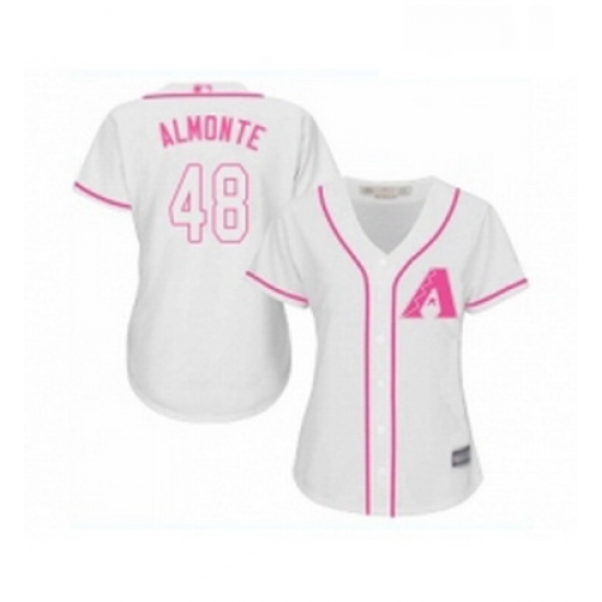Womens Arizona Diamondbacks 48 Abraham Almonte Replica White Fashion Baseball Jersey Womens Arizona Diamondbacks 48 Abraham Almonte Replica White Fashion Baseball Jersey