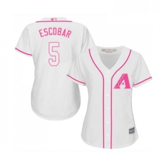 Womens Arizona Diamondbacks 5 Eduardo Escobar Replica White Fashion Baseball Jersey Womens Arizona Diamondbacks 5 Eduardo Escobar Replica White Fashion Baseball Jersey