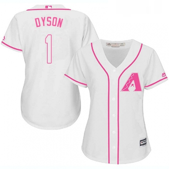 Womens Majestic Arizona Diamondbacks 1 Jarrod Dyson Authentic White Fashion MLB Jersey Womens Majestic Arizona Diamondbacks 1 Jarrod Dyson Authentic White Fashion MLB Jersey