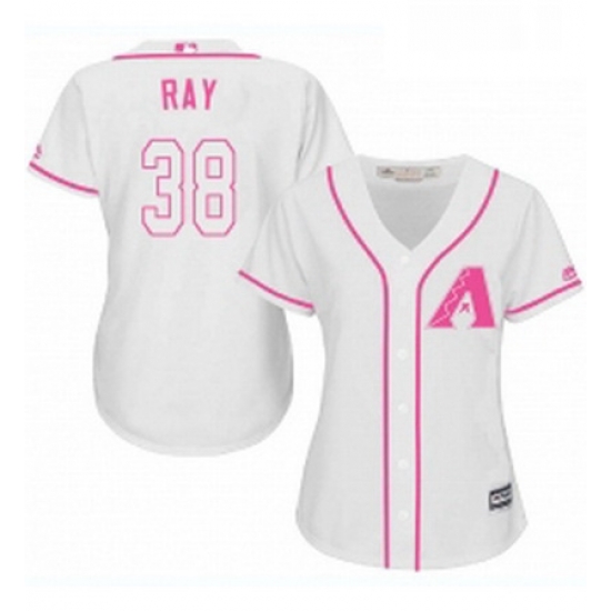 Womens Majestic Arizona Diamondbacks 38 Robbie Ray Replica White Fashion MLB Jersey Womens Majestic Arizona Diamondbacks 38 Robbie Ray Replica White Fashion MLB Jersey