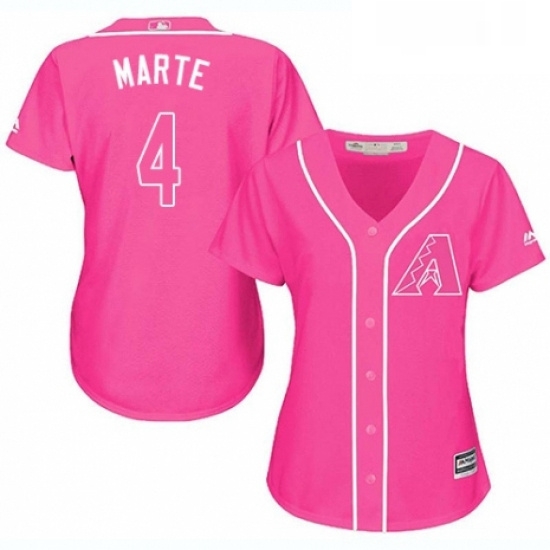 Womens Majestic Arizona Diamondbacks 4 Ketel Marte Authentic Pink Fashion MLB Jersey Womens Majestic Arizona Diamondbacks 4 Ketel Marte Authentic Pink Fashion MLB Jersey
