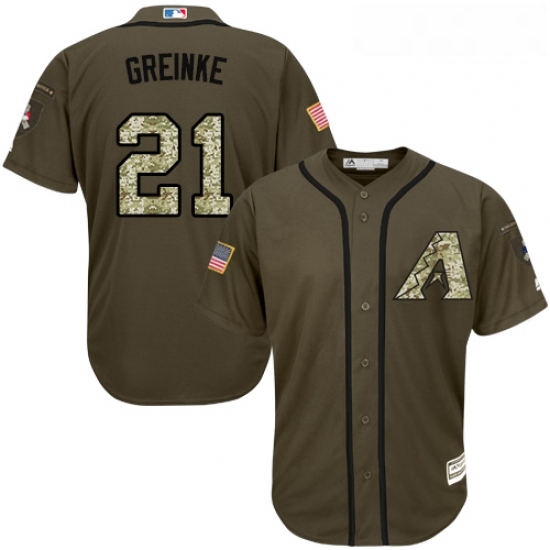 Youth Majestic Arizona Diamondbacks 21 Zack Greinke Authentic Green Salute to Service MLB Jersey Youth Majestic Arizona Diamondbacks 21 Zack Greinke Authentic Green Salute to Service MLB Jersey