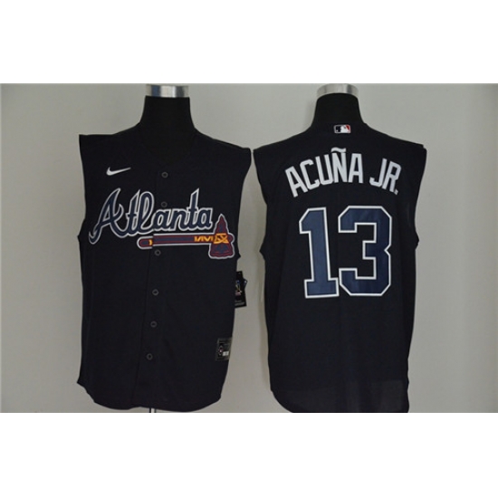 Braves 13 Ronald Acuna Jr Navy Nike Cool Base Sleeveless Jersey Braves 13 Ronald Acuna Jr Navy Nike Cool Base Sleeveless Jersey