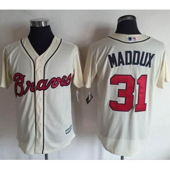 Braves #31 Greg Maddux Cream New Cool Base Stitched MLB Jersey Braves #31 Greg Maddux Cream New Cool Base Stitched MLB Jersey