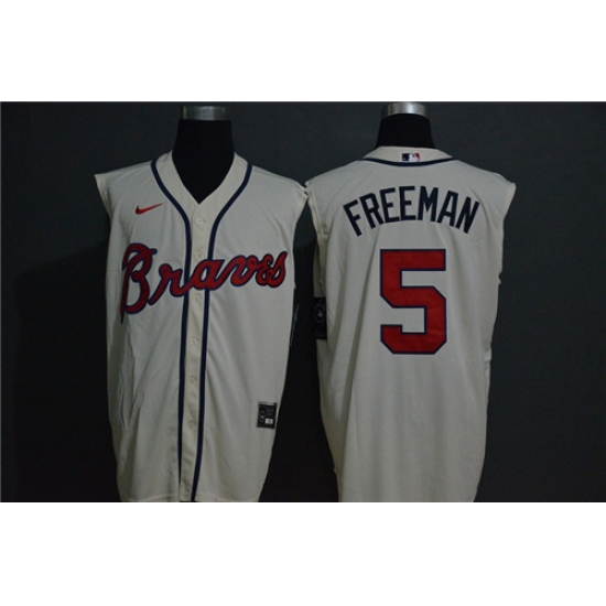 Braves 5 Freddie Freeman White Nike Cool Base Sleeveless Jersey Braves 5 Freddie Freeman White Nike Cool Base Sleeveless Jersey