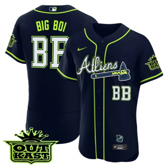 MEN 27S ATLANTA BRAVES ATLIENS BB Big Boi FLEX BASE JERSEY ALL STITCHED MEN 27S ATLANTA BRAVES ATLIENS BB Big Boi FLEX BASE JERSEY ALL STITCHED