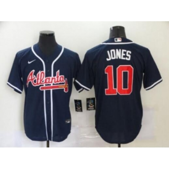 MLB Braves 10 Chipper Jones Navy Cool Base Men Jersey MLB Braves 10 Chipper Jones Navy Cool Base Men Jersey