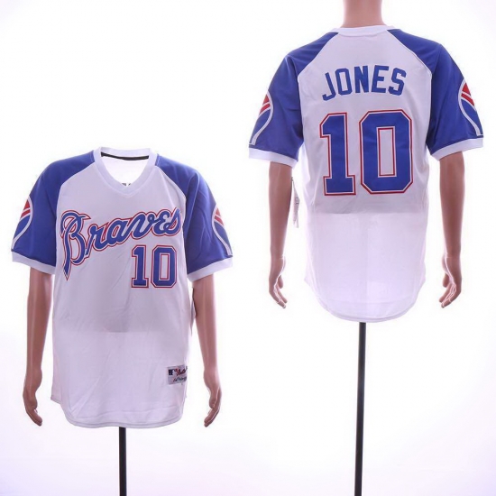 Men 2018 Atlanta Braves #10 Chipper Jones Jersey New White Cool Base Jersey Men 2018 Atlanta Braves #10 Chipper Jones Jersey New White Cool Base Jersey