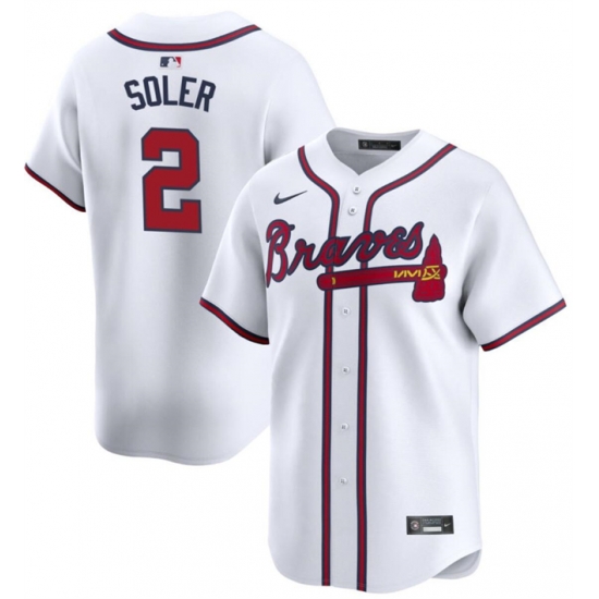 Men Atlanta Braves 2 Jorge Soler White 2024 Home Limited Stitched Baseball Jersey Men Atlanta Braves 2 Jorge Soler White 2024 Home Limited Stitched Baseball Jersey