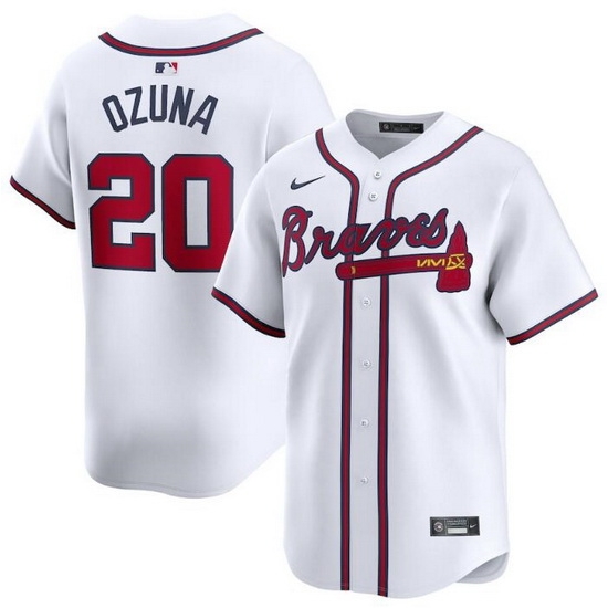 Men Atlanta Braves 20 Marcell Ozuna White 2024 Home Limited Stitched Baseball Jersey Men Atlanta Braves 20 Marcell Ozuna White 2024 Home Limited Stitched Baseball Jersey
