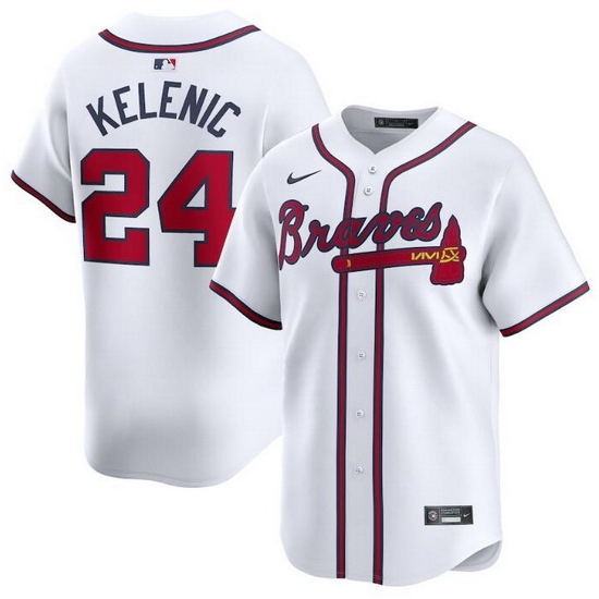 Men Atlanta Braves 24 Jarred Kelenic White 2024 Home Limited Stitched Baseball Jersey Men Atlanta Braves 24 Jarred Kelenic White 2024 Home Limited Stitched Baseball Jersey