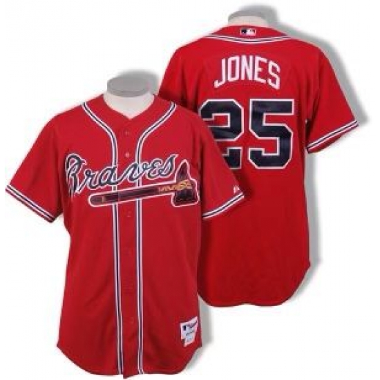 Men Atlanta Braves #25 Andruw Jones Red Cool Base Red Stitched MLB Jersey Men Atlanta Braves #25 Andruw Jones Red Cool Base Red Stitched MLB Jersey