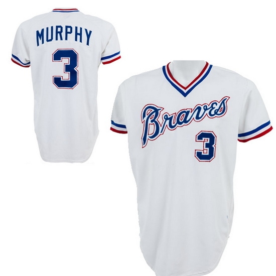Men Atlanta Braves 3 Dale Murphy White Stitched Baseball Jersey Men Atlanta Braves 3 Dale Murphy White Stitched Baseball Jersey