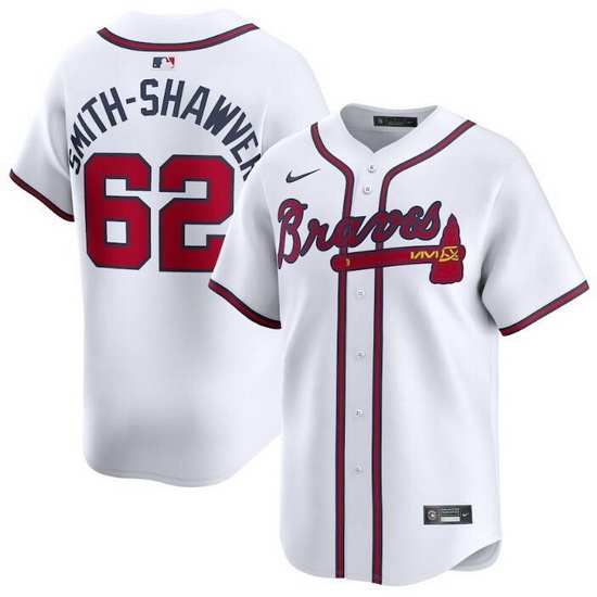 Men Atlanta Braves 62 AJ Smith Shawver White 2024 Home Limited Stitched Baseball Jersey Men Atlanta Braves 62 AJ Smith Shawver White 2024 Home Limited Stitched Baseball Jersey