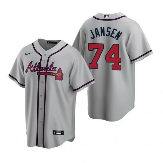 Men Atlanta Braves 74 Kenley Jansen Grey Cool Base Stitched Baseball jersey Men Atlanta Braves 74 Kenley Jansen Grey Cool Base Stitched Baseball jersey