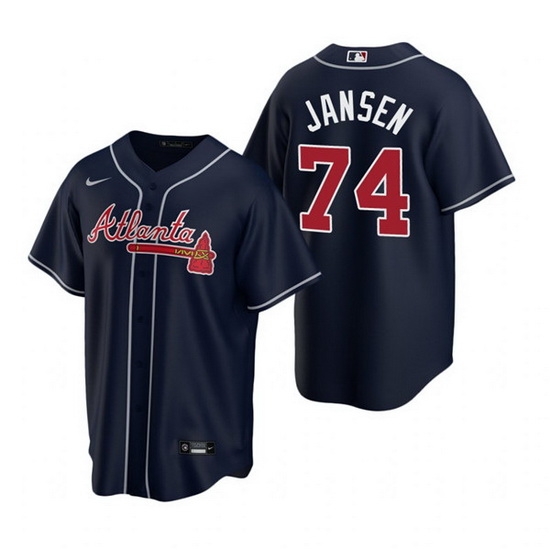 Men Atlanta Braves 74 Kenley Jansen Navy Cool Base Stitched Baseball jersey Men Atlanta Braves 74 Kenley Jansen Navy Cool Base Stitched Baseball jersey