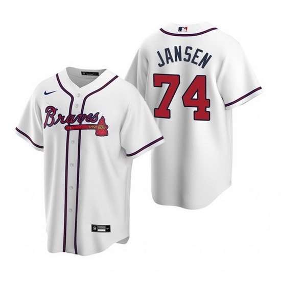 Men Atlanta Braves 74 Kenley Jansen White Cool Base Stitched Baseball jersey Men Atlanta Braves 74 Kenley Jansen White Cool Base Stitched Baseball jersey