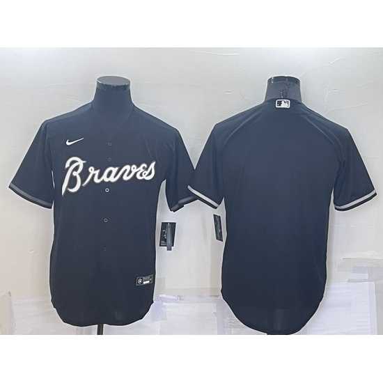 Men Atlanta Braves Blank Black Cool Base Stitched Baseball Jersey Men Atlanta Braves Blank Black Cool Base Stitched Baseball Jersey