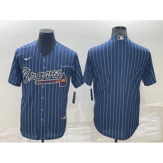 Men Atlanta Braves Blank Navy Cool Base Stitched Baseball Jersey Men Atlanta Braves Blank Navy Cool Base Stitched Baseball Jersey