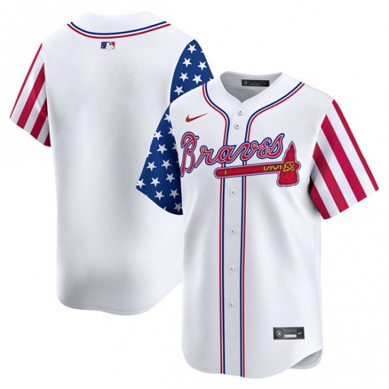 Men Atlanta Braves Blank White 2024 Independence Day Vapor Limited Stitched Baseball Jersey Men Atlanta Braves Blank White 2024 Independence Day Vapor Limited Stitched Baseball Jersey