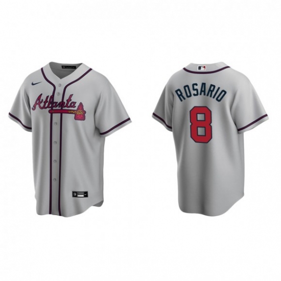 Men Nike Atlanta Braves 8 Eddie Rosario Gray Alternate Stitched Baseball Jersey Men Nike Atlanta Braves 8 Eddie Rosario Gray Alternate Stitched Baseball Jersey