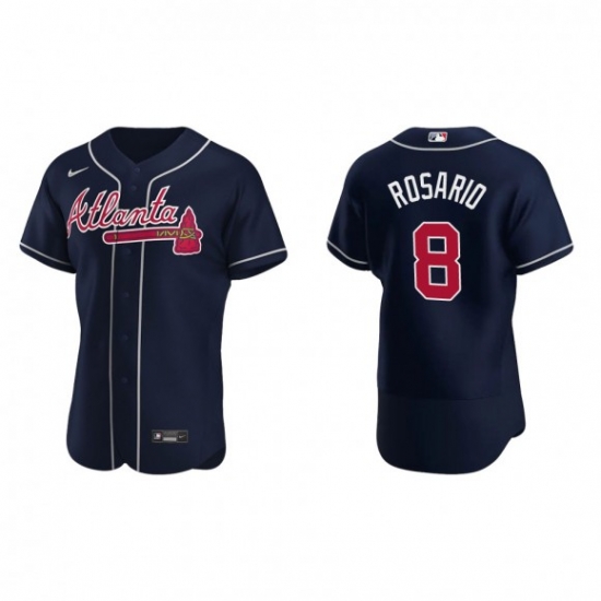 Men Nike Atlanta Braves 8 Eddie Rosario Navy Blue Alternate Stitched Baseball Jersey Men Nike Atlanta Braves 8 Eddie Rosario Navy Blue Alternate Stitched Baseball Jersey