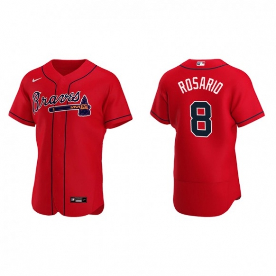 Men Nike Atlanta Braves 8 Eddie Rosario Red Alternate Stitched Baseball Jersey Men Nike Atlanta Braves 8 Eddie Rosario Red Alternate Stitched Baseball Jersey