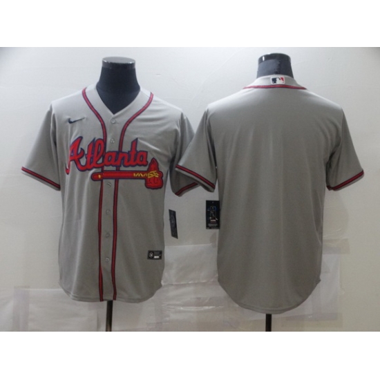Men Nike Atlanta Braves grey Blank Coolbase Jersey Men Nike Atlanta Braves grey Blank Coolbase Jersey