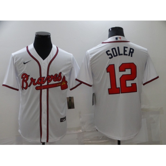 Men's Atlanta Braves #12 Jorge Soler White Nike MLB Jersey Men's Atlanta Braves #12 Jorge Soler White Nike MLB Jersey