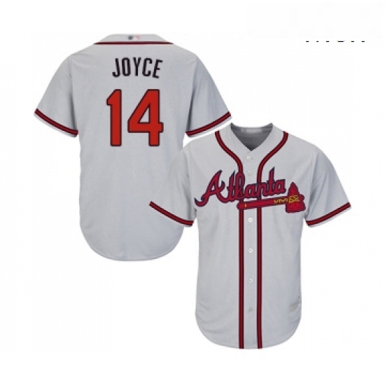 Mens Atlanta Braves 14 Matt Joyce Replica Grey Road Cool Base Baseball Jersey Mens Atlanta Braves 14 Matt Joyce Replica Grey Road Cool Base Baseball Jersey